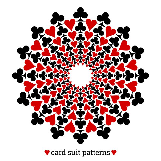 赌博卡适合扑克模式与俱乐部和红心图片下载