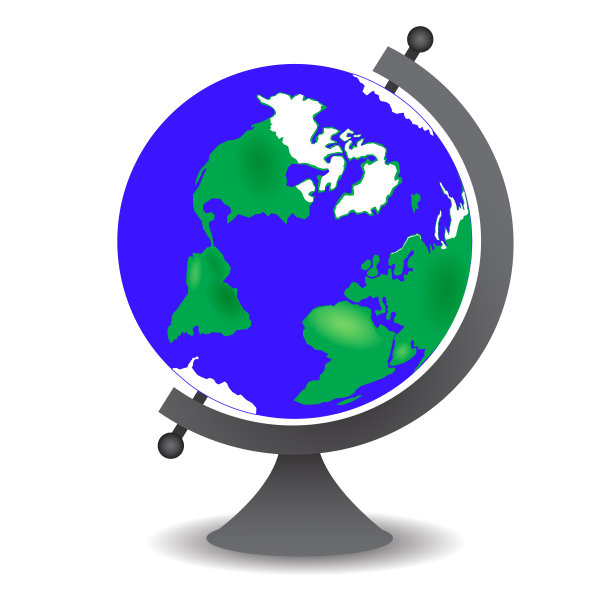 学校地球仪孤立矢量插图图片下载