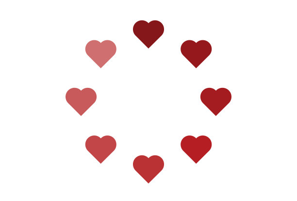 爱心圆加载图标孤立矢量图片下载