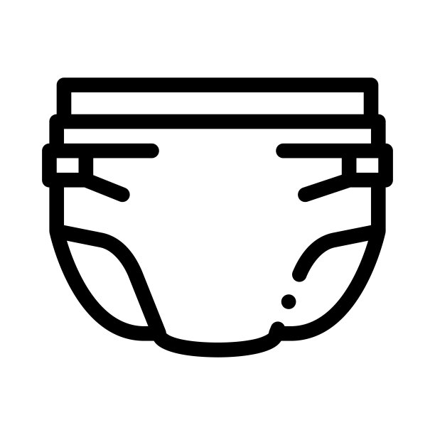 婴儿尿布图标矢量轮廓插图图片下载