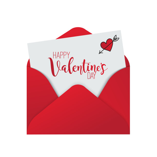 情人节贺卡情书矢量素材图片下载