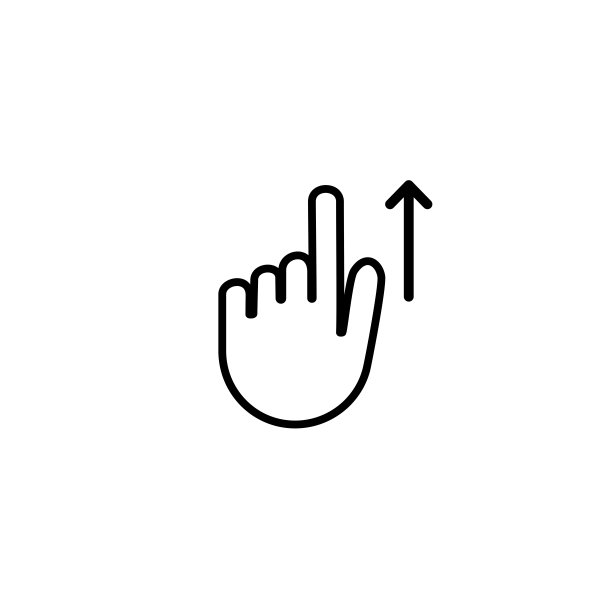 向上滑动图标孤立的白色背景矢量图片下载