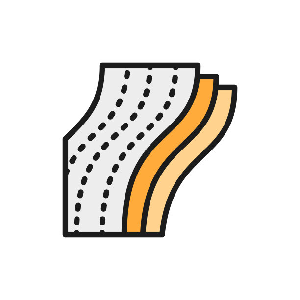 三层厕纸，餐巾平色线图标。在白色背景上隔离图片下载