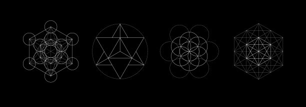 神秘神圣几何向量符号集。精神、和谐理念图片下载