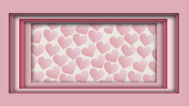 粉色爱的框架里的心图片下载