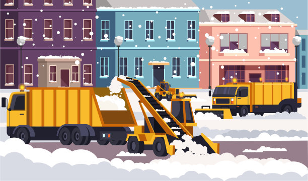 除雪的过程，街道和道路在冬季图片下载