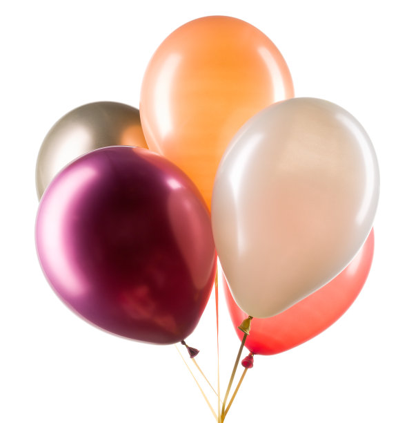 一套彩色氦气球。派对装饰元素。图片下载