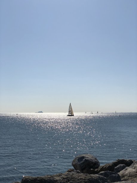 海，夏天，船，航行，蓝色，伊斯坦布尔，土耳其图片下载