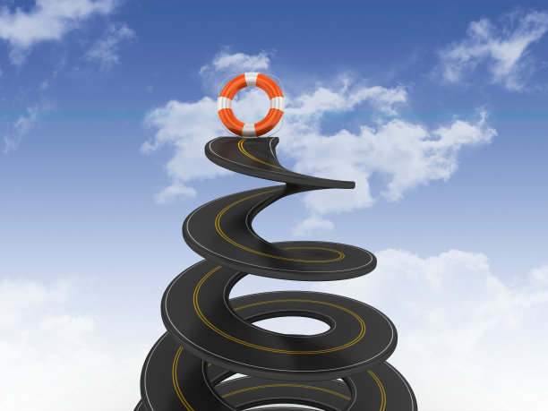 螺旋路与生活带天空- 3D渲染图片下载