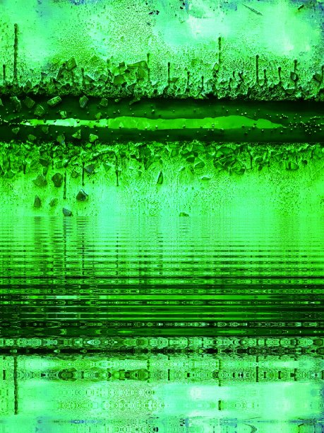 想象未来空间生活的图像反射景观在深绿色的阴影图片下载