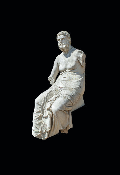 黑色背景上的荷马雕像图片下载