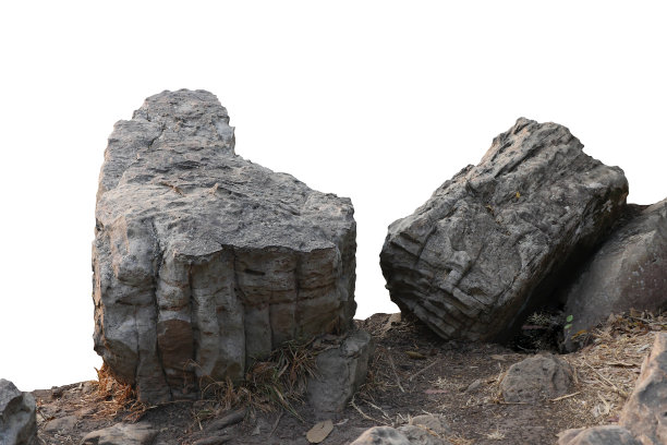 岩石孤立的白色背景图片下载