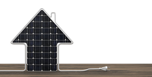 带有电源线和太阳能板的电源插头图片下载