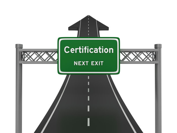 道路箭头与认证公路标志- 3D渲染图片下载