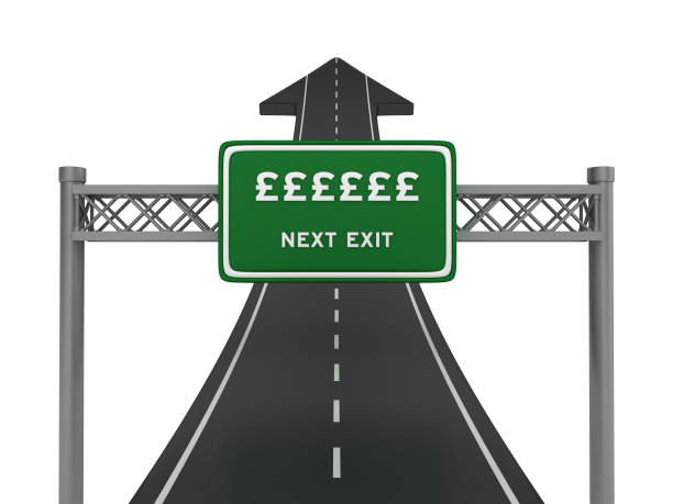 公路箭头与磅符号公路标志- 3D渲染图片下载