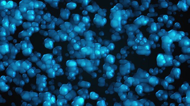 计算机生成纹理从许多气泡和抽象的粒子。3 d渲染背景图片下载