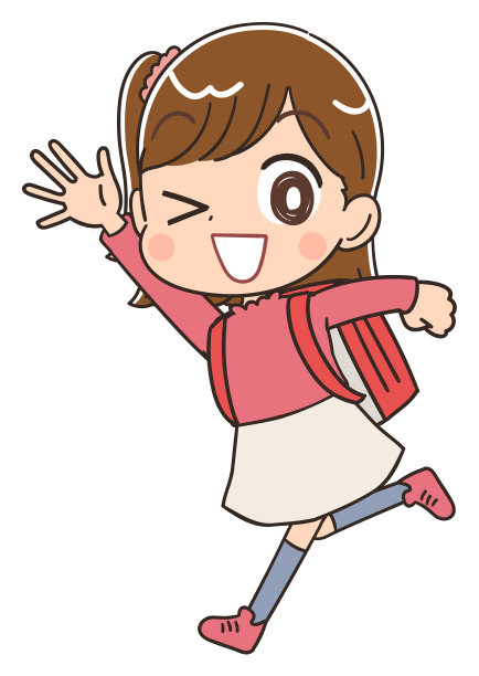 穿着粉红色衣服的可爱小女孩。她有积极的情绪。图片下载