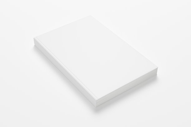 空白封闭精装书孤立在白色。为平面设计师演示和作品集的模型模板。3 d渲染。图片下载