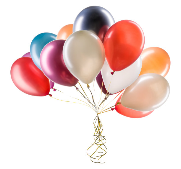 一套彩色氦气球。派对装饰元素。图片下载