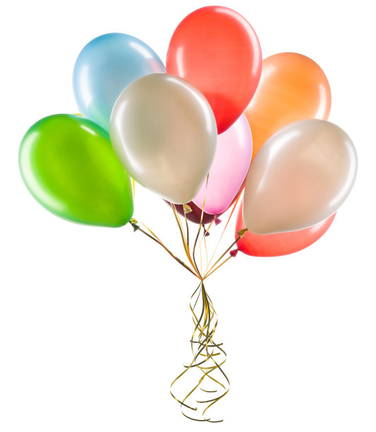 一套彩色氦气球。派对装饰元素。图片下载