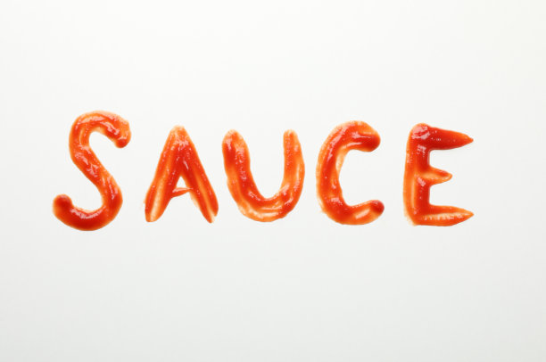 题字酱料制作，白色背景，俯视图图片下载