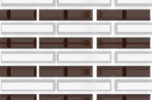 巧克力棒包装模拟模板在孤立的白色背景，准备设计展示，3d插图图片下载