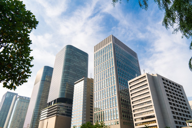 大阪广阔的城市景观图片下载