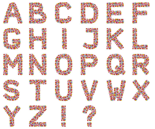 字母从花孤立在白色的背景图片下载