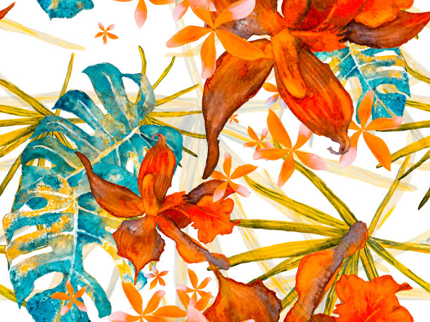 兰花无缝模式。图片下载