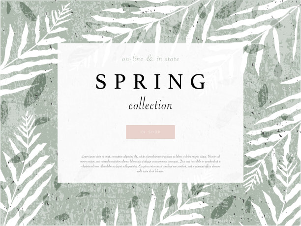 春季时尚手绘背景纹理和花卉元素模仿水彩画图片下载