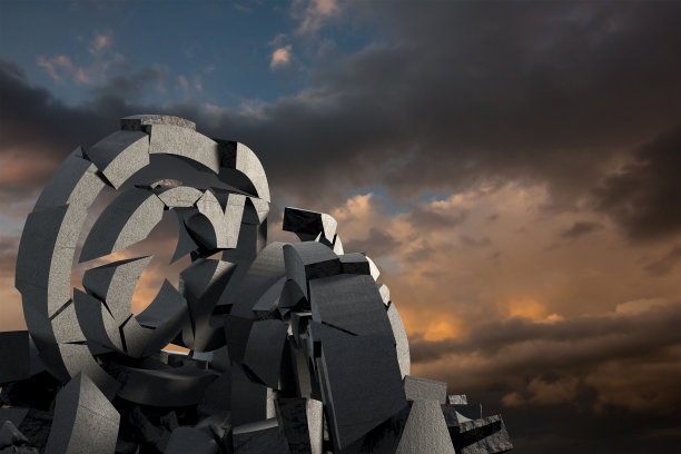 复合图像的三维复合图像的损坏在标志与各种符号图片下载