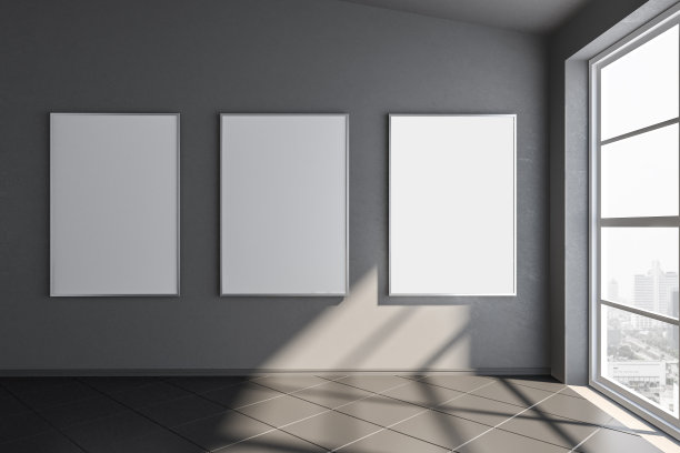 带有海报的现代室内设计图片下载