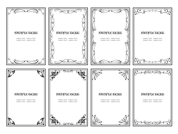 一套复古镜框图片下载