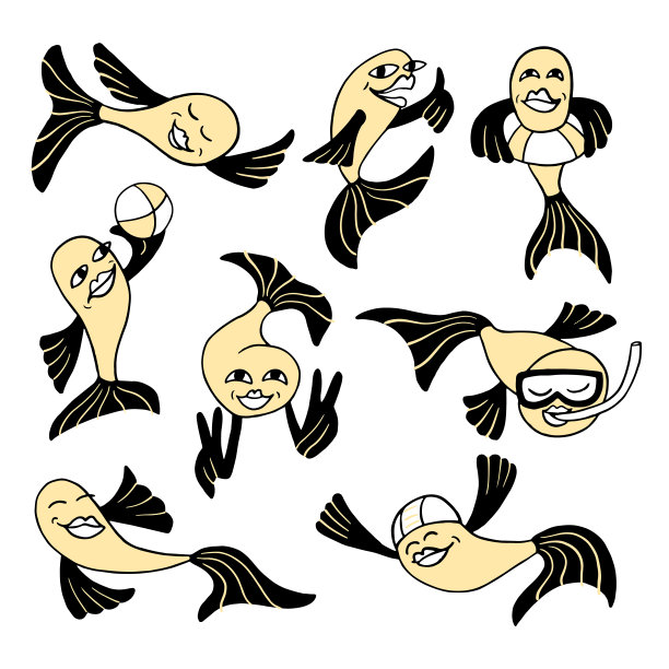 手绘可爱的鱼图片下载