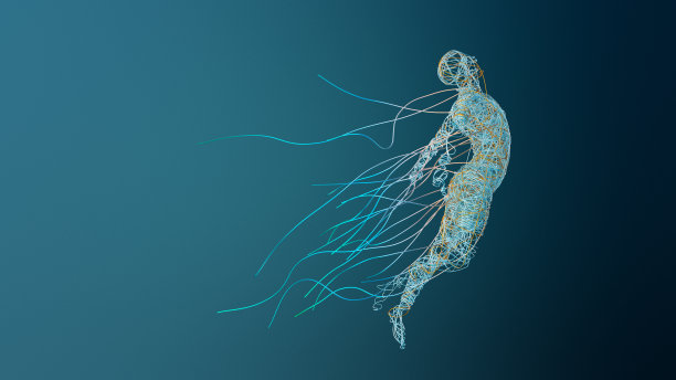 形成人体形状的波浪线图片下载