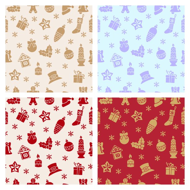 圣诞节和新年的象征。节日无缝模式图片下载