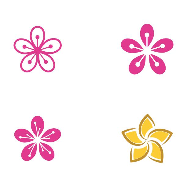 美丽图标花设计插图图片下载