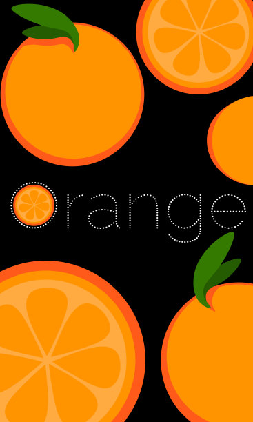 向量橙色在绿色的背景图片下载