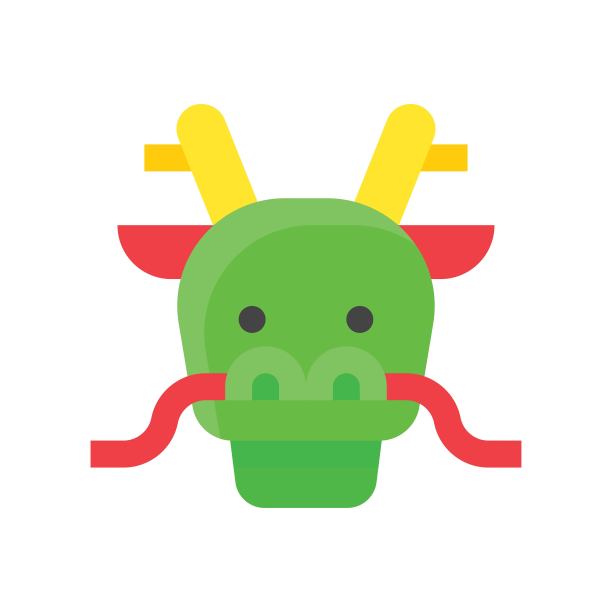 与中国新年有关的龙与角矢量在平面设计中图片下载