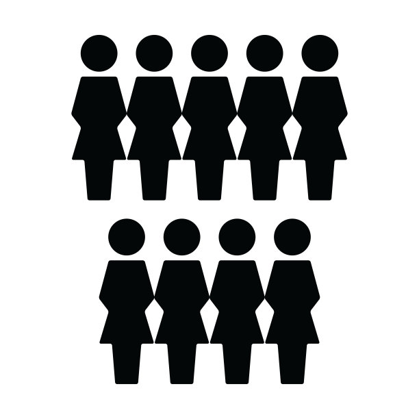 人的图标向量女性群体的人的符号化身为企业管理团队在平色字形象形文字图片下载