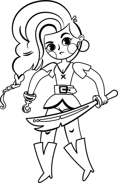 海盗的女孩。图片下载