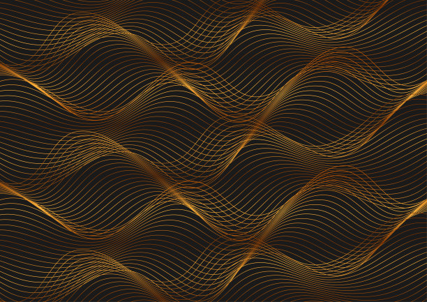 抽象的金色液体波浪线条现代图案图片下载
