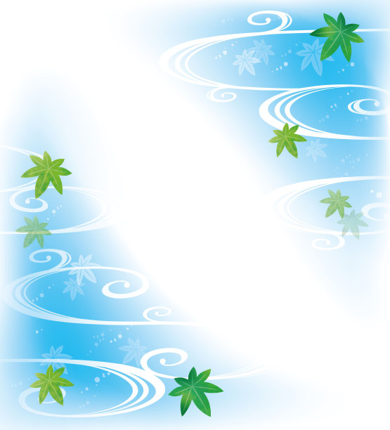 夏天的河流和新鲜的树叶图片下载