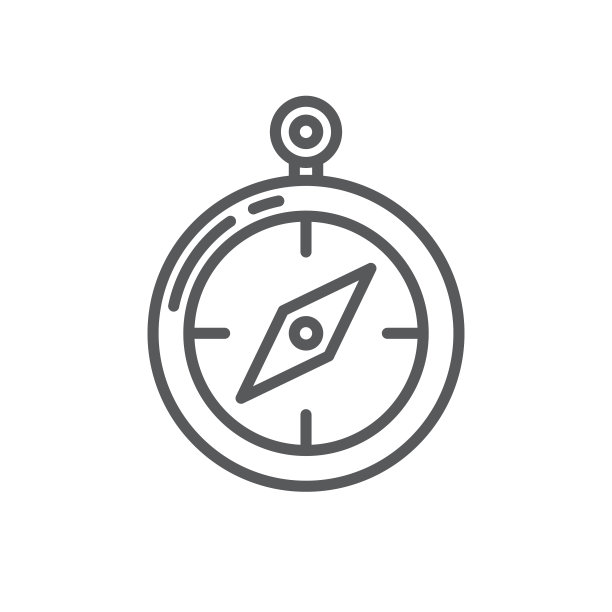指南针线条图标：极简黑色轮廓，适用于网页和App设计图片下载