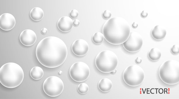 抽象3D圆形白色背景。矢量图素材图片