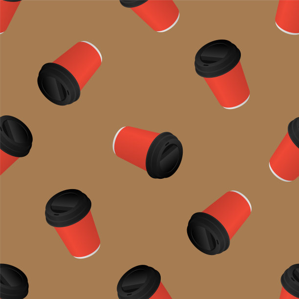 纸杯咖啡。无缝模式。快餐。向量的背景图片下载