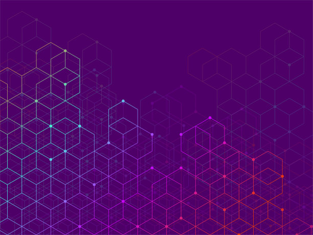 抽象彩色几何背景与立方体图片下载