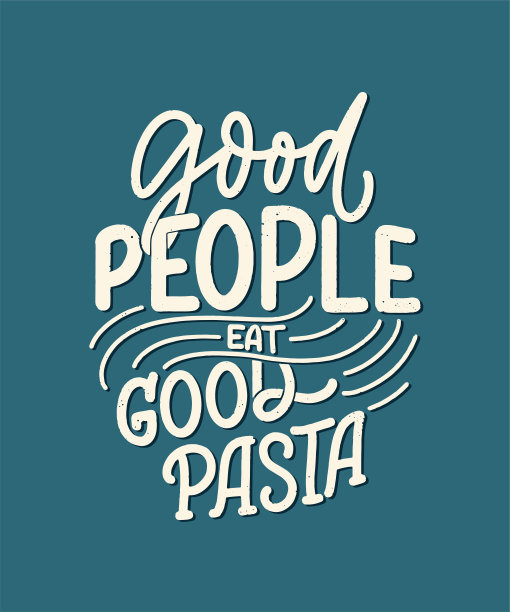 关于意大利面手绘版画的引用。菜单设计排版。餐厅海报或打印模板。有趣的概念。向量图片下载