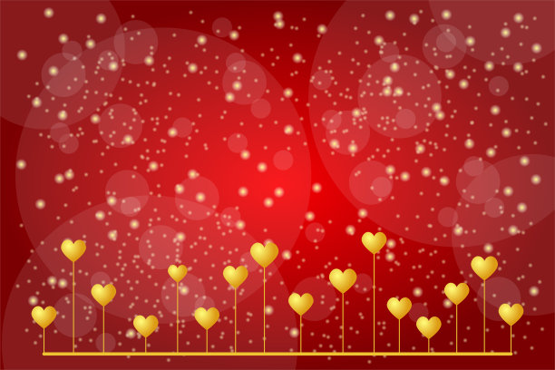 抽象的红色背景与飘落的雪。图片下载