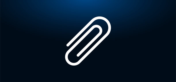 回形针图标水晶蓝色横幅背景图片下载